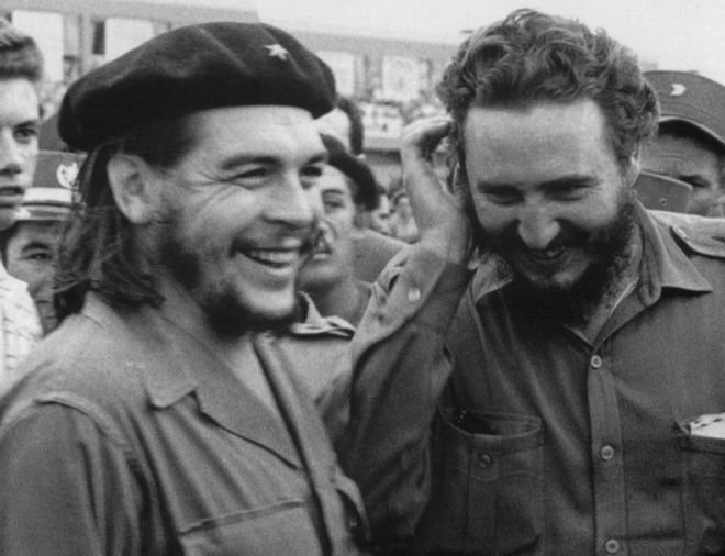 Cuban Prime Minister Fidel Castro (right) pictured in the 1960s during a meeting next to Argentine guerrilla leader Ernesto Che Guevara.