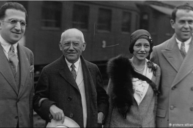 The producer kept returning to Germany, until the Nazis declared him an undesirable person in the country. Laemmle is shown here (second from left) next to his daughter in Berlin in 1929.